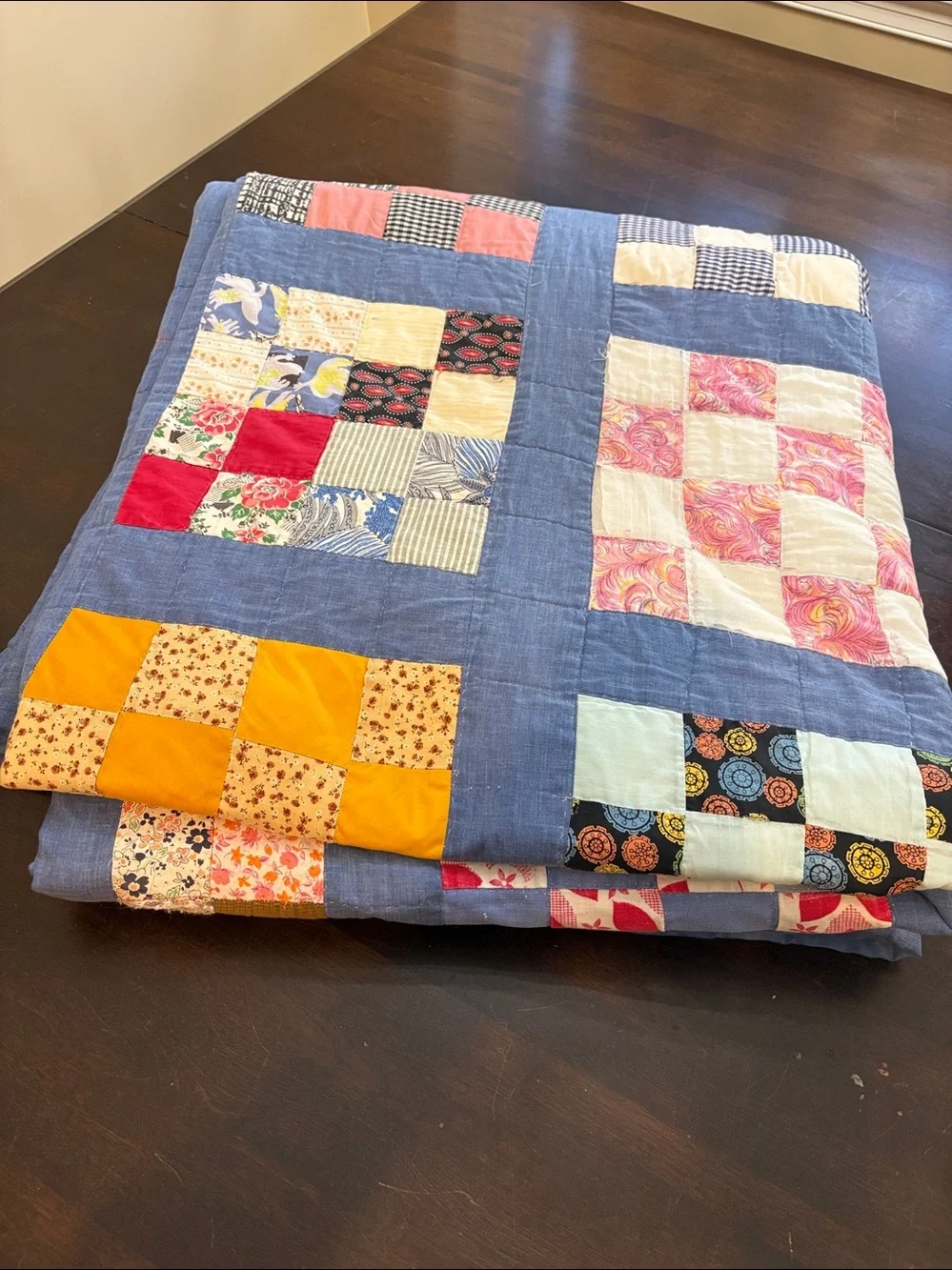 Vintage Hand stitched Patchwork Quilt